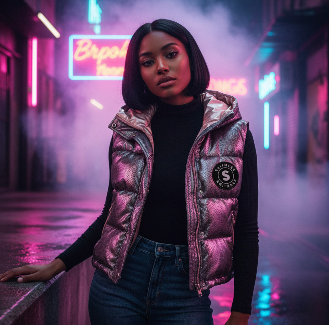 Skiimeez Woman's Pretty in Pink Python Vest