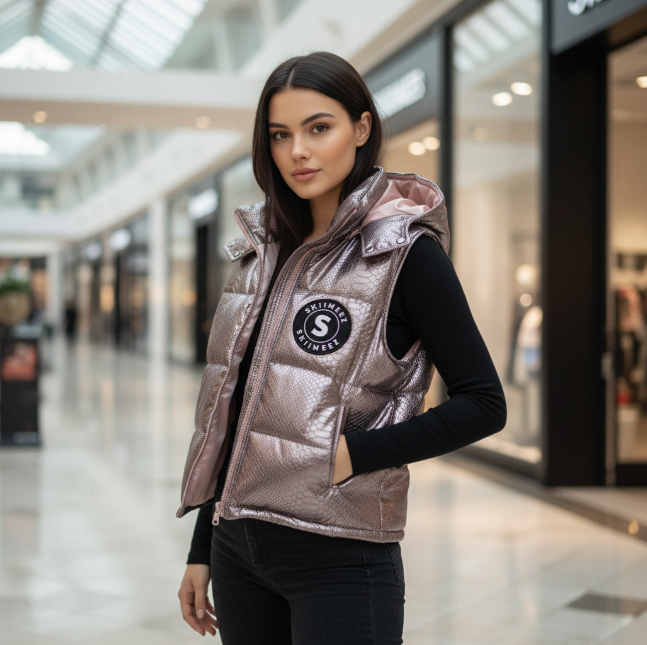 Skiimeez Woman's Pretty in Pink Python Vest