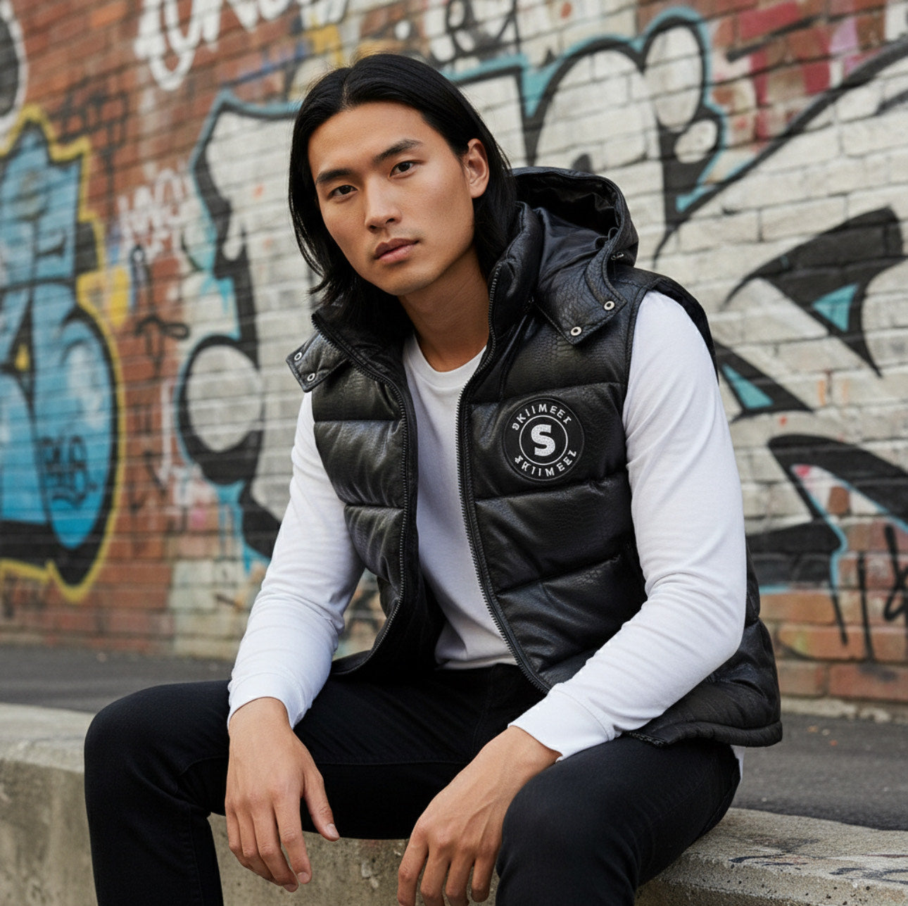 Skiimeez Men's Lux Downfilled Snake Skin Vest